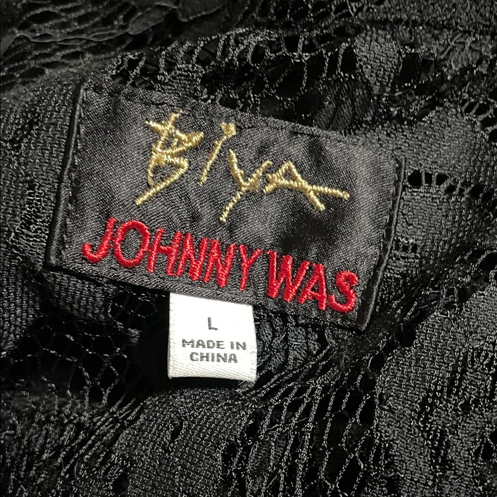 JOHNNY WAS BY BIYA EMBROIDERED AND LACE Black and Multicolor Maxi Dress - Picture 11 of 11